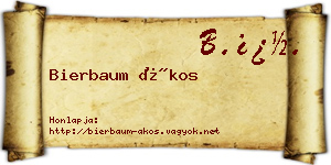 Bierbaum Ákos névjegykártya
